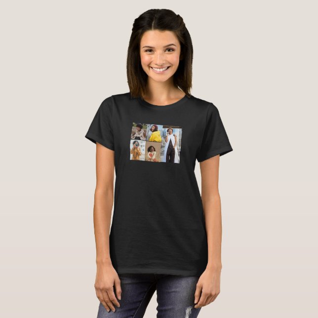 Design Your Own 5 Photo Collage T-Shirt (Front Full)
