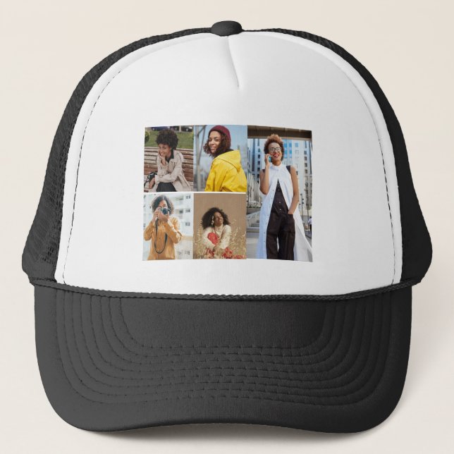 Design Your Own 5 Photo Collage Trucker Hat (Front)