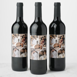 Design Your Own 5 Photo Collage Wine Label