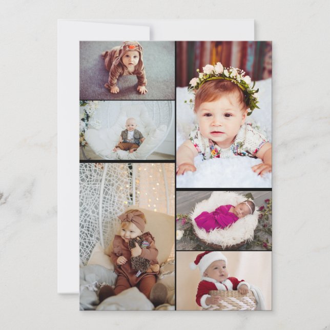 Design Your Own 6 Photo Collage Card (Front)