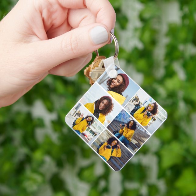 Design Your Own 6 Photo Collage Key Ring (Hand)