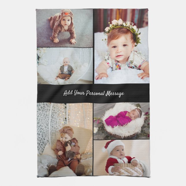 Design Your Own 6 Photo Collage Tea Towel (Vertical)