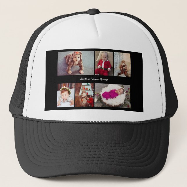 Design Your Own 6 Photo Collage Trucker Hat (Front)