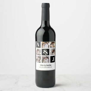 Design Your Own 6 Photo Collage Wine Label