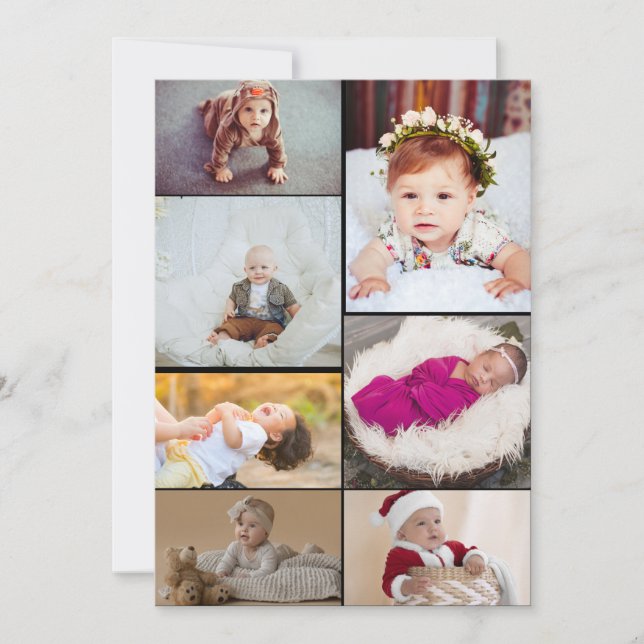 Design Your Own 7 Photo Collage Card (Front)