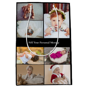 Design Your Own 7 Photo Collage Medium Gift Bag