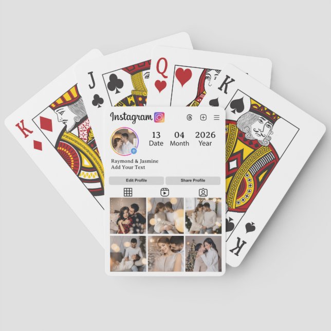 Design Your Own 7 Photo Collage Playing Cards (Back)
