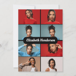 Design Your Own 8 Photo Collage Announcement