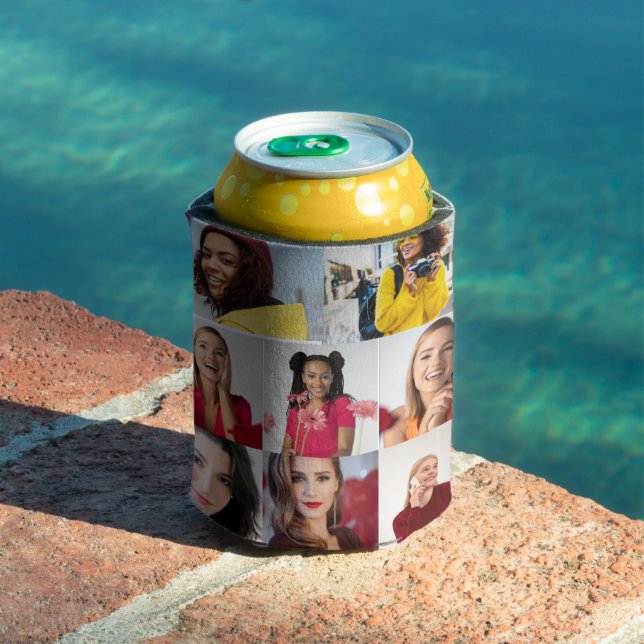 Design Your Own 8 Photo Collage Can Cooler (In Situ Pool)
