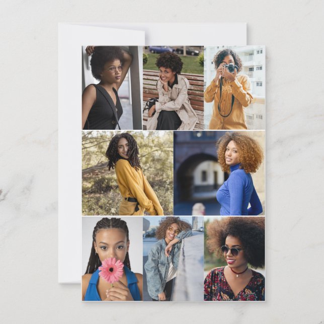 Design Your Own 8 Photo Collage Card (Front)