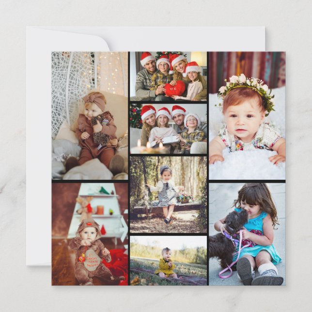 Design Your Own 8 Photo Collage Card (Front)