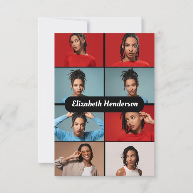 Design Your Own 8 Photo Collage Card (Front)