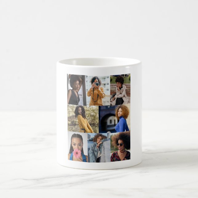 Design Your Own 8 Photo Collage Coffee Mug (Center)