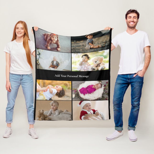 Design Your Own 8 Photo Collage Fleece Blanket (In Situ)