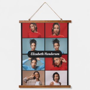 Design Your Own 8 Photo Collage Hanging Tapestry