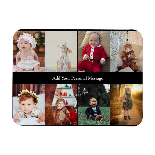 Design Your Own 8 Photo Collage Magnet (Horizontal)