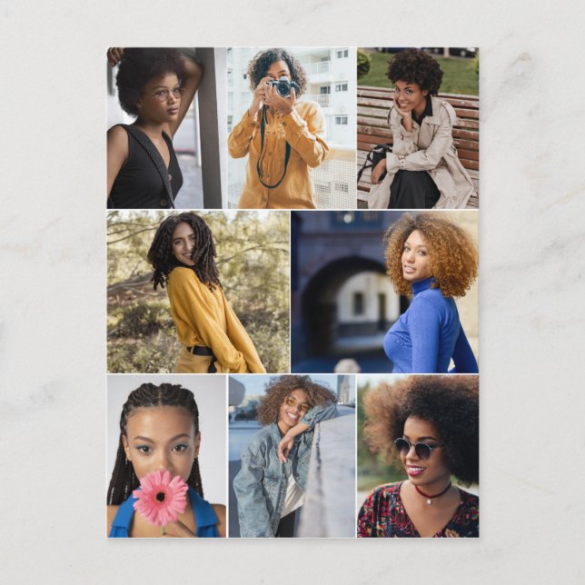 Design Your Own 8 Photo Collage Postcard (Front)