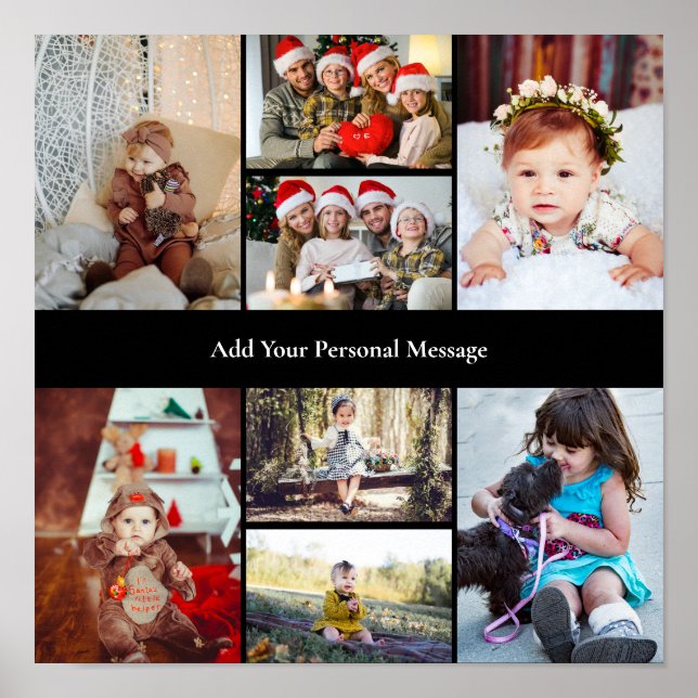 Design Your Own 8 Photo Collage Poster (Front)