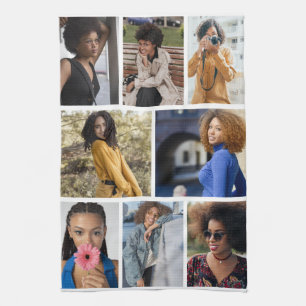 Design Your Own 8 Photo Collage Tea Towel