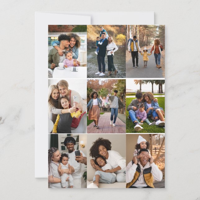 Design Your Own 9 Photo Collage Card (Front)