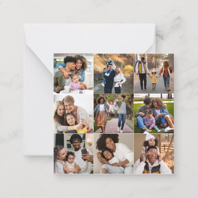 Design Your Own 9 Photo Collage Card (Front)
