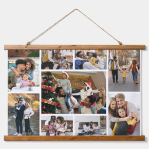Design Your Own 9 Photo Collage Hanging Tapestry