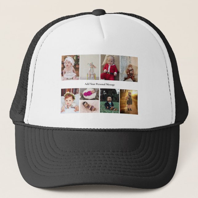 Design Your Own 9 Photo Collage Trucker Hat (Front)