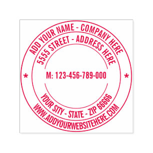 Design Your Own Address Round Self-inking Stamp