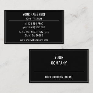 Design Your Own Black Business Card Custom Colours