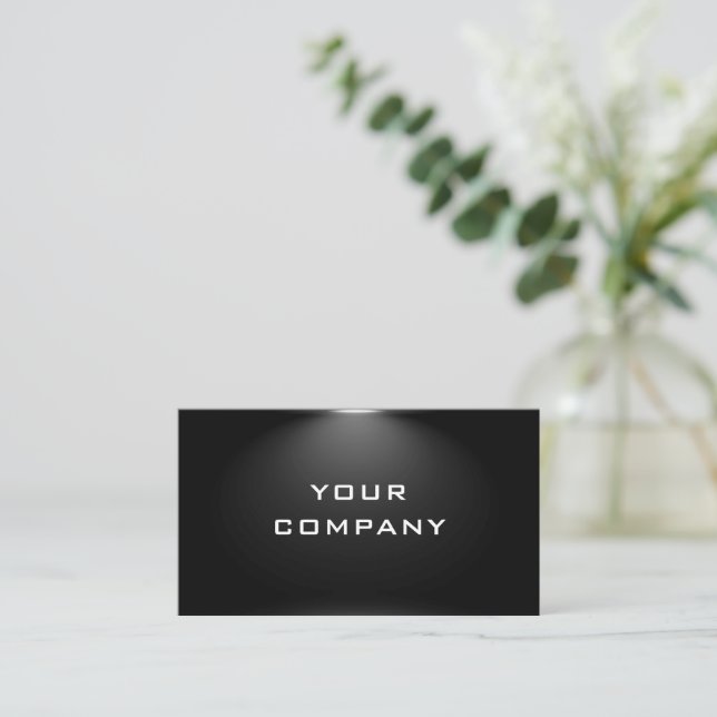 Design Your Own Black Business Card Template (Standing Front)
