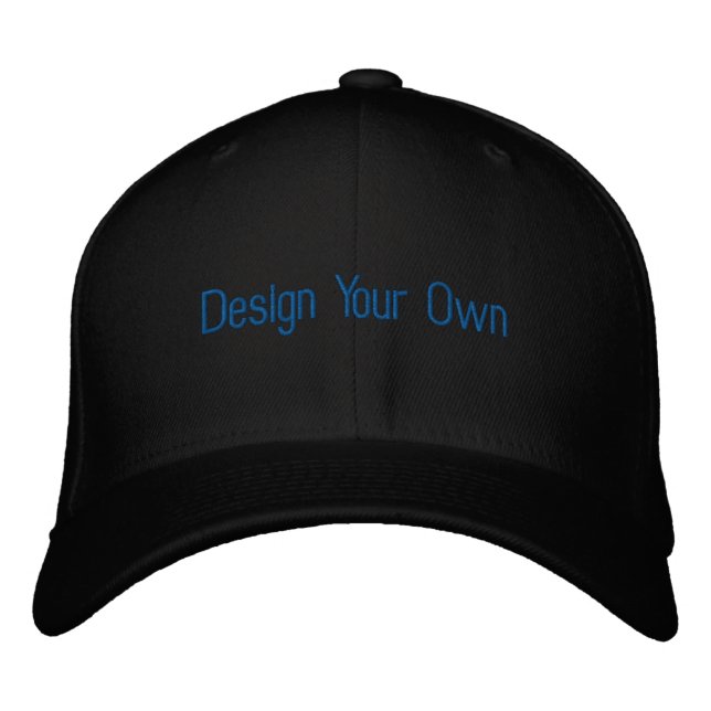 Design Your Own Black Embroidered Flexfit Wool  Embroidered Hat (Front)