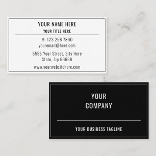 Design Your Own Black White Business Card Template