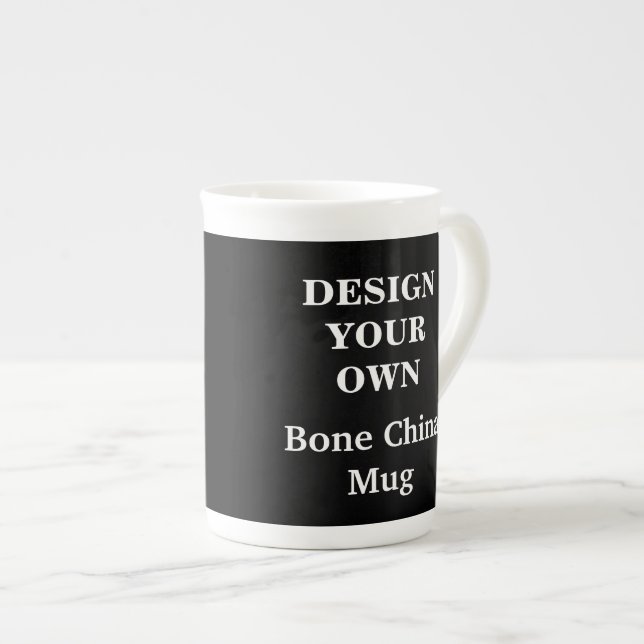 Design Your Own Bone China Mug - Black (Front Right)