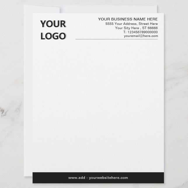 Design Your Own Branded Company Letterhead Example (Front)