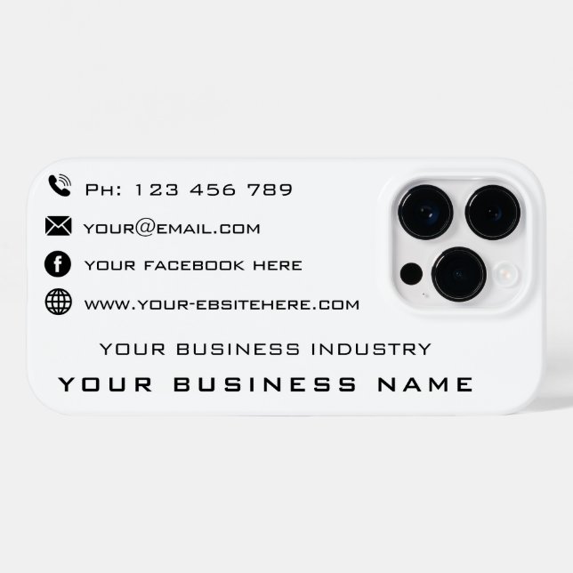 Design Your Own Business iPhone Case Choose Colour (Back (Horizontal))