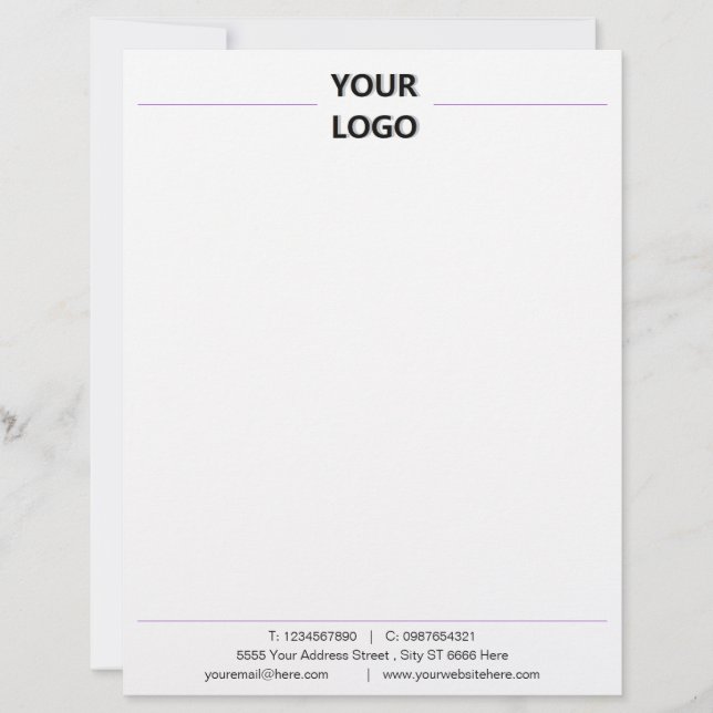 Design Your Own Business Letterhead Template (Front)