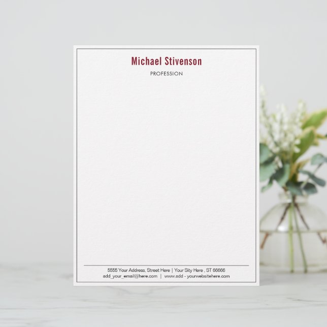 Design Your Own Business Letterhead Template (Standing Front)
