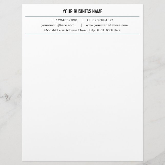Design Your Own Business Letterhead Template (Front)