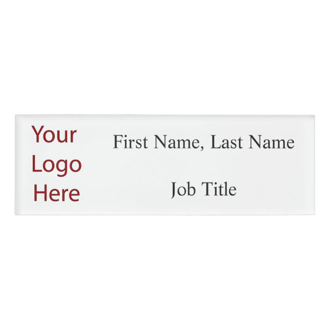 Design Your Own Business Name Tag (Front)