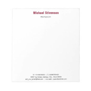 Design Your Own Business Notepad Template