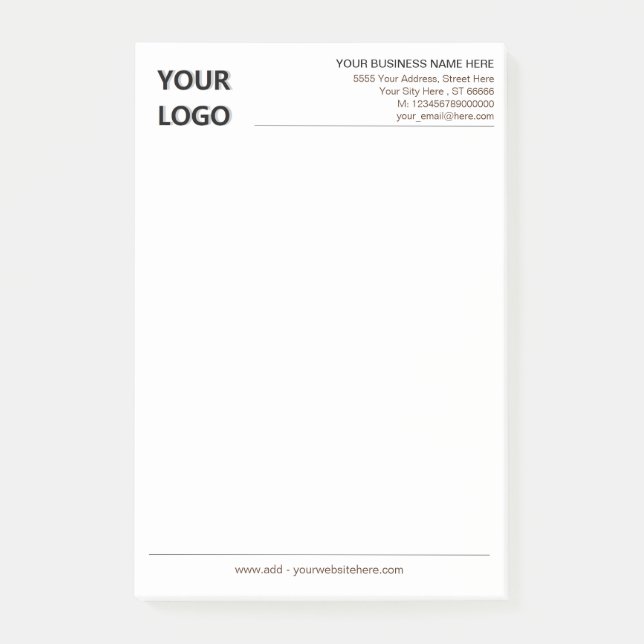 Design Your Own Business Sticky Notes Template (Front)