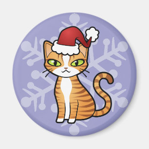 Design Your Own Cartoon Cat (Christmas) Magnet