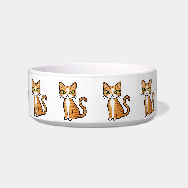 Design Your Own Cartoon Cat Pattern Bowl (Front)