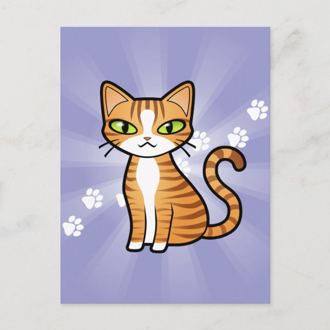 Design Your Own Cartoon Cat Postcard (Front)