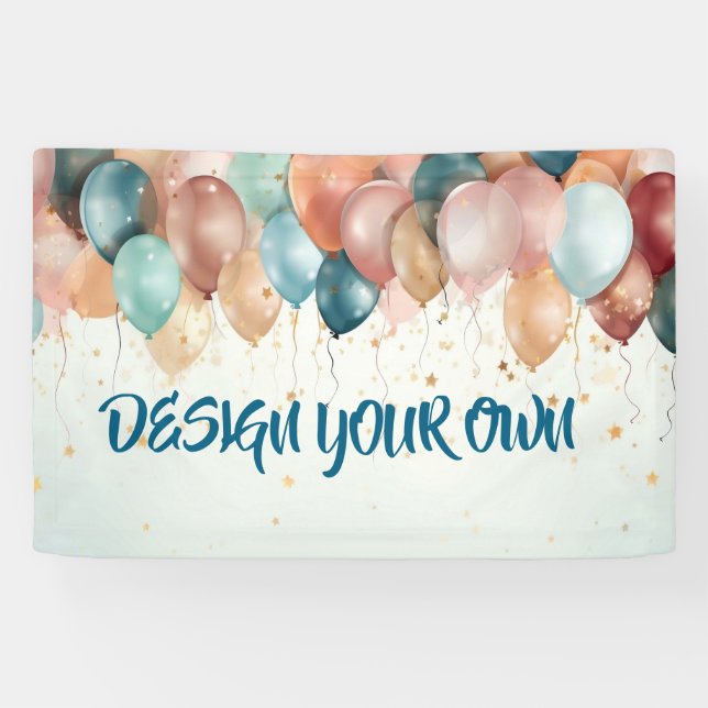 Design Your Own Celebration Balloons Banner (Horizontal)