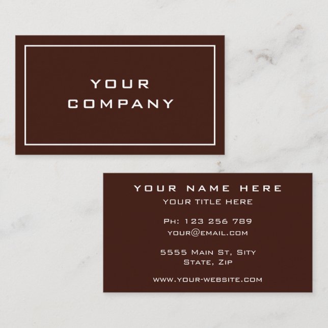 Design Your Own Color Business Card Template (Front/Back)