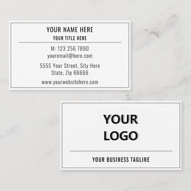 Design Your Own Colour Business Card Template (Front/Back)