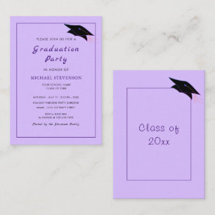 Design Your Own Colour Purple Graduation Invitatio Card