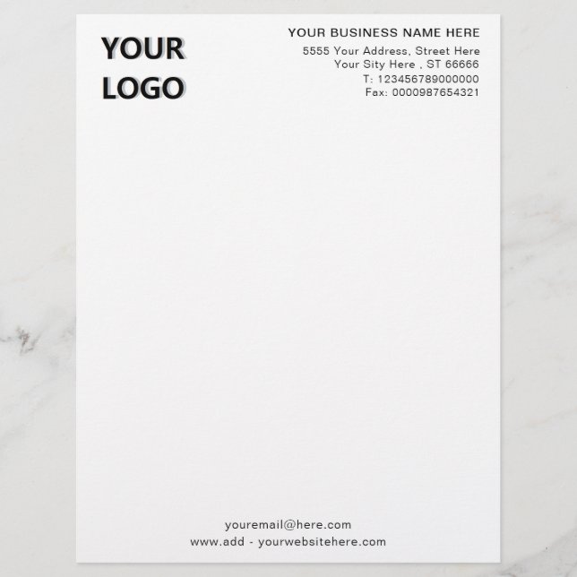 Design Your Own Company Letterhead Templete (Front)