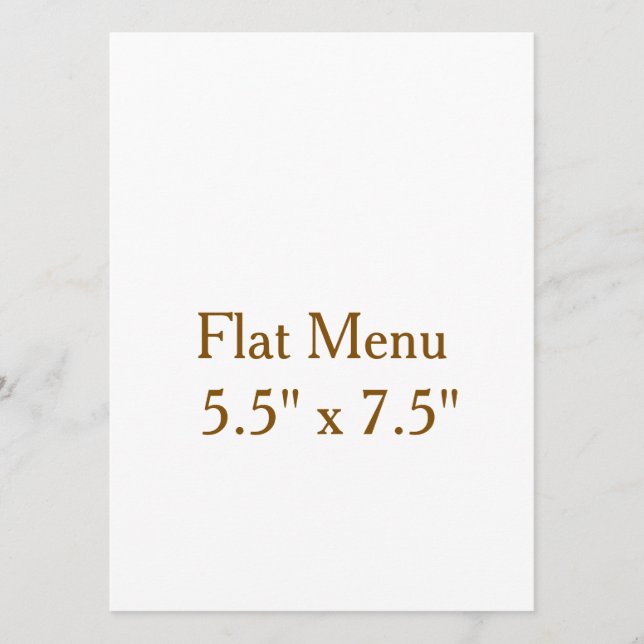  Design Your Own custom 5.5" x 7.5" Flat Menu  (Front)